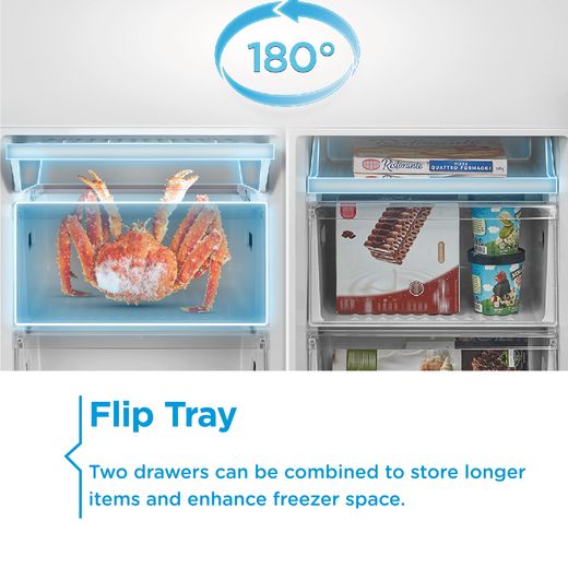 Midea Built In 177cm High E Rated 70/30 Fridge Freezer with Sliding Door Hinge Kit - White - MDRE379FGE01D