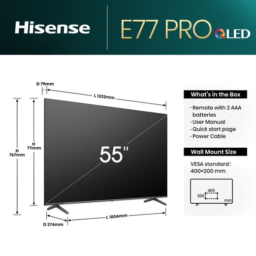 Hisense E77NQTUK PRO 55