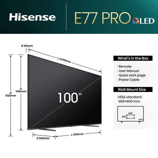 Hisense E77NQTUK PRO 100