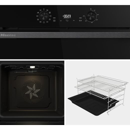 Hisense HIPK2ABP60CE Built In Single Oven & Ceramic Hob Black