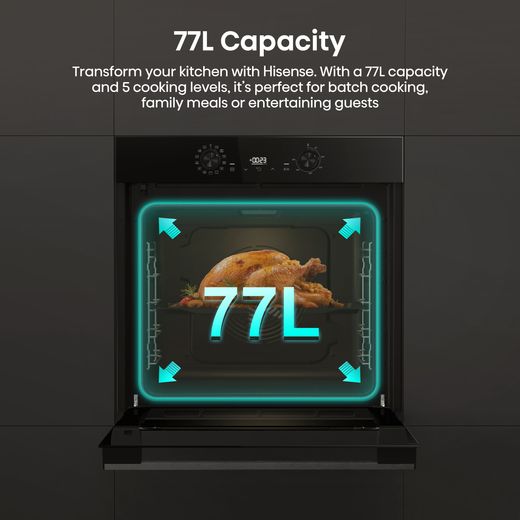 Hisense Hi2 HIPK2PBN60G1 Built In Single Oven & Gas Hob - Black