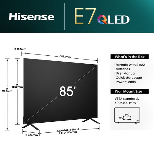Hisense E7NQTUK 85
