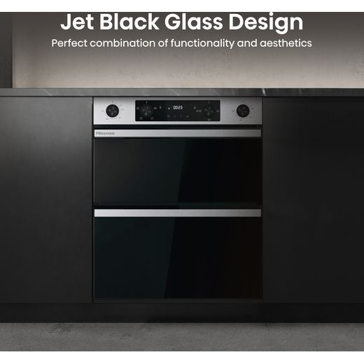 Hisense Hi6 HIPKD4AX60IND1 Built Under Electric Double Oven - Black / Stainless Steel