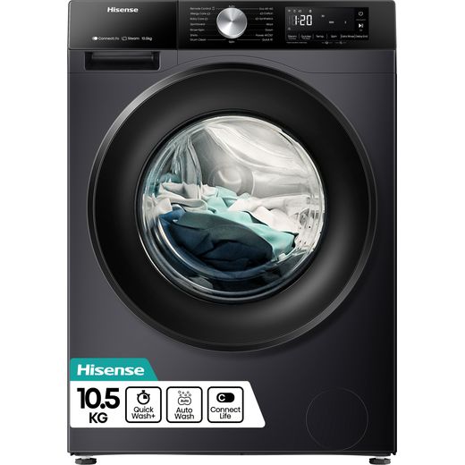 Hisense 3S Series WF3S1043BB3 10.5Kg Washing Machine with 1400 rpm - Black