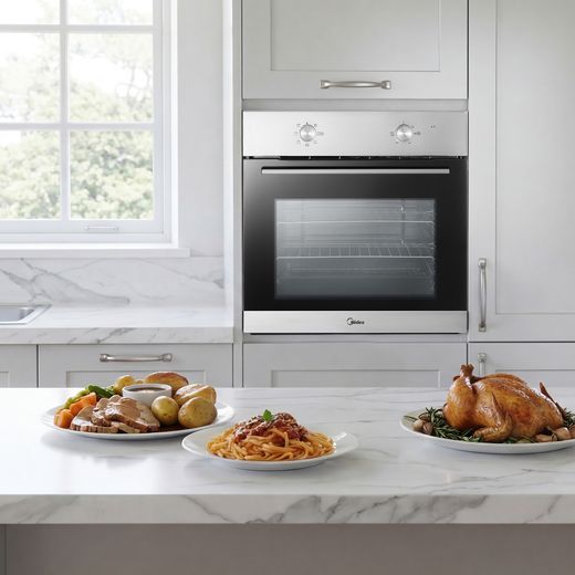 Midea Xpress MBO65M40M04E-SS Built In Electric Single Oven - Stainless Steel - A Rated