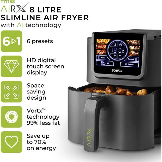 Tower AirX AI 8L T17158 Air Fryer - Black