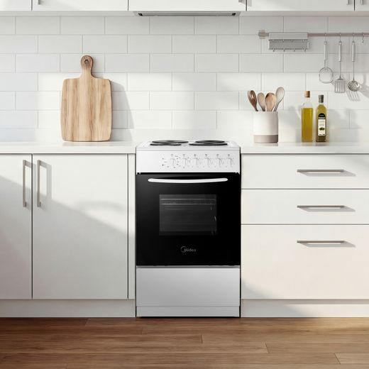 Midea MFO20DME4H109-WH Freestanding Electric Cooker - White - Needs 7600KW Electrical Connection
