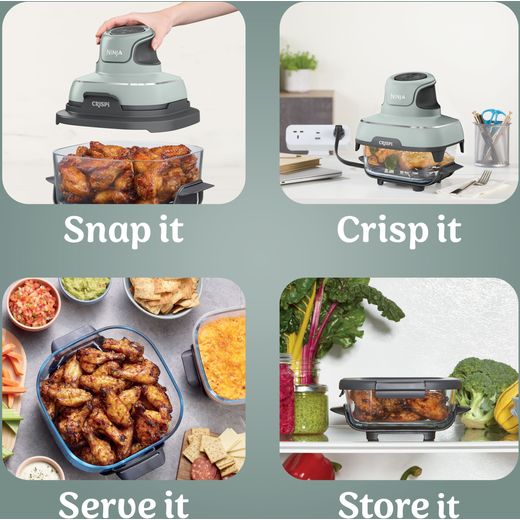 Ninja CRISPi 4-in-1 Portable Glass FN101UKSG Air Fryer - Sage