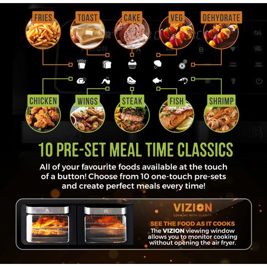 Tower Vortx Vizion 11L Dual Basket T17102 Air Fryer - Black