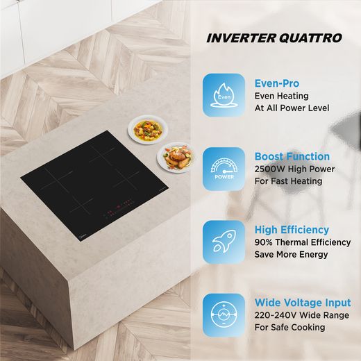 Midea Even Pro MIH744E325GK Built In Induction Hob - Black