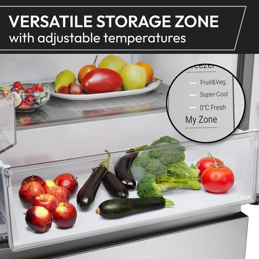 Hoover H-FRIDGE 700 HONFQ2T718EXK American Fridge Freezer - Stainless Steel