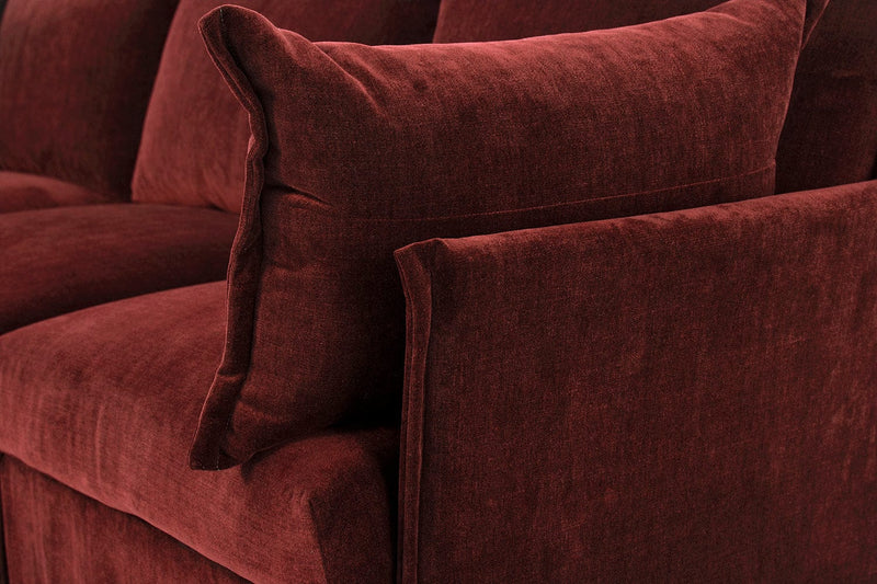 Model 06 3 Seater Sofa Faux Leather Chestnut