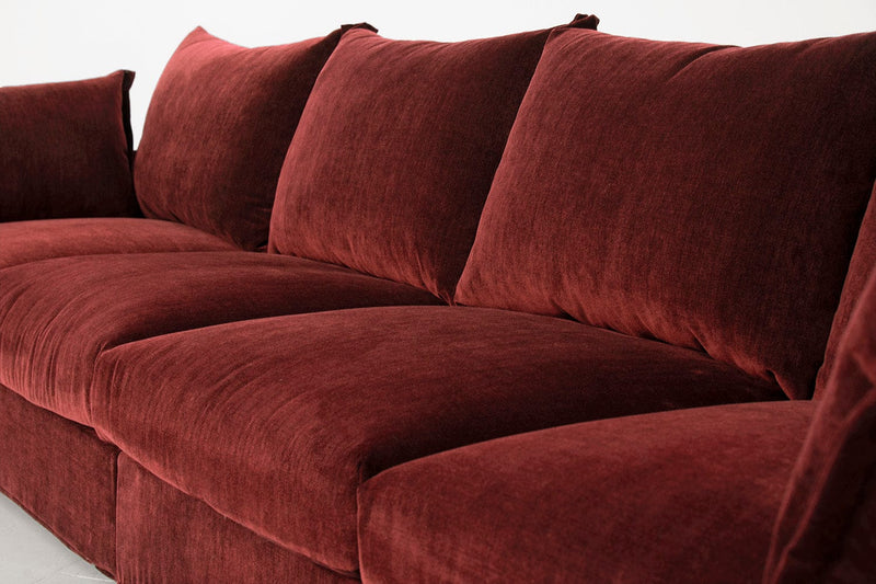Model 06 3 Seater Sofa Faux Leather Chestnut