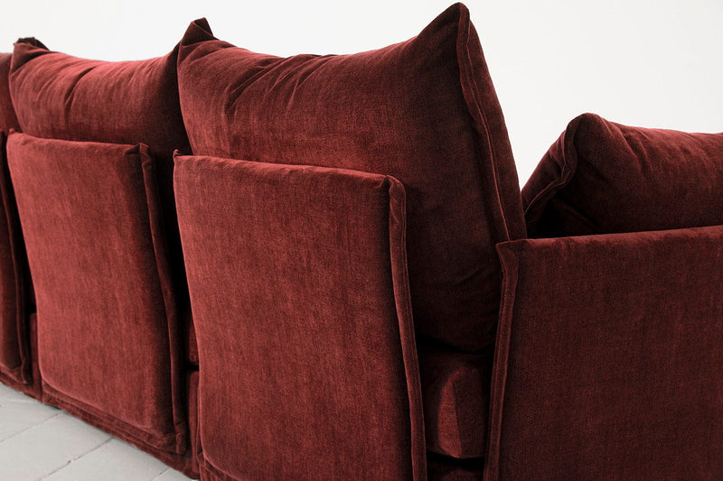 Model 06 3 Seater Sofa Faux Leather Chestnut