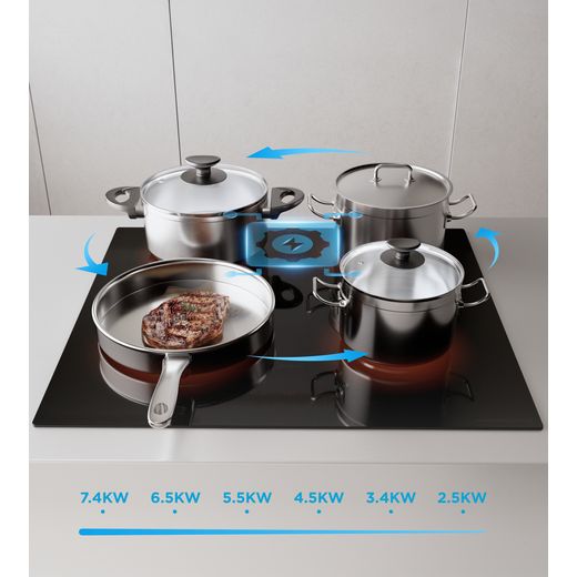 Midea Even Pro MIH744E325GK Built In Induction Hob - Black