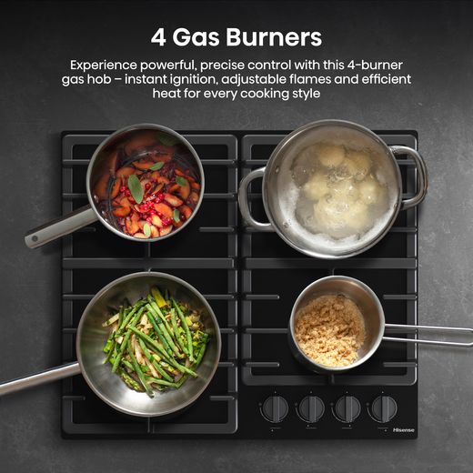 Hisense Hi2 HIPK2PBN60G1 Built In Single Oven & Gas Hob - Black