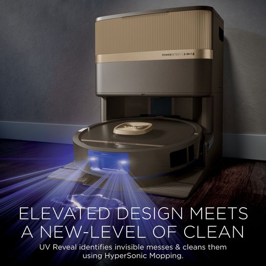 Shark PowerDetect UV Reveal Luxe RV3024XEUKPU Robotic Vacuum Cleaner - Espresso Brown