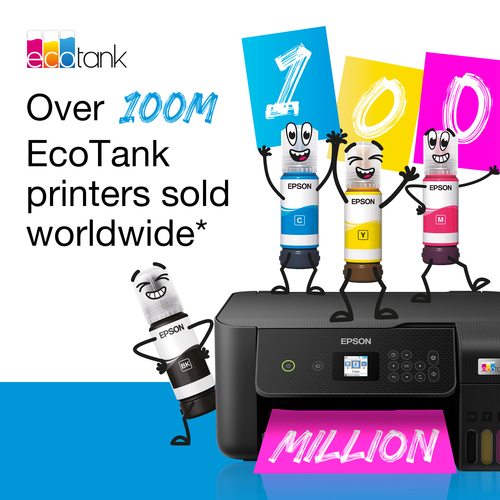 Epson EcoTank ET-2862, Inkjet, Colour printing, 5760 x 1440 DPI, A4, Direct printing, Black