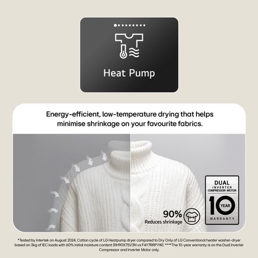 LG VX70 Series AI Dry RHX7009TBB Heat Pump Tumble Dryer - Black