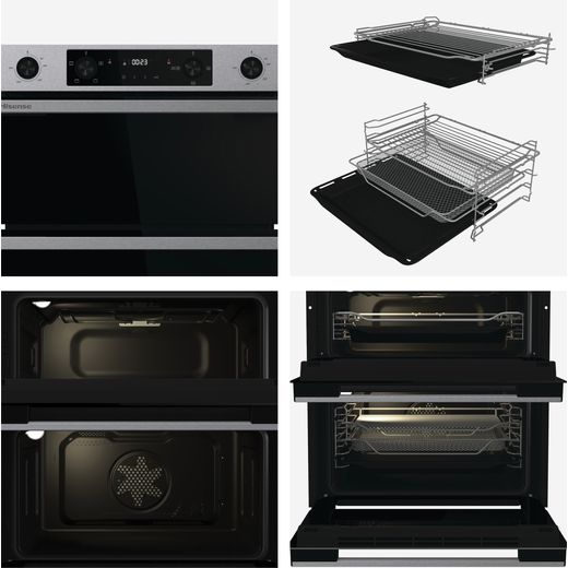 Hisense Hi6 HIPKD4AX60IND1 Built Under Electric Double Oven - Black / Stainless Steel
