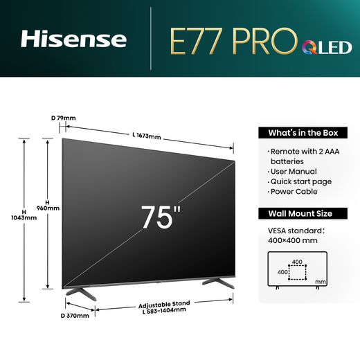 Hisense E77NQTUK PRO 75
