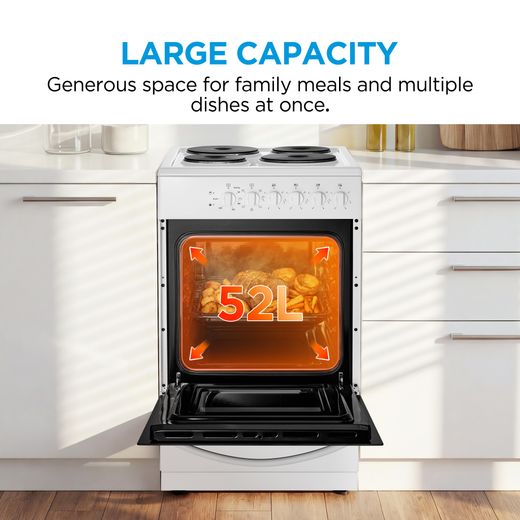 Midea MFO20DME4H109-WH Freestanding Electric Cooker - White - Needs 7600KW Electrical Connection