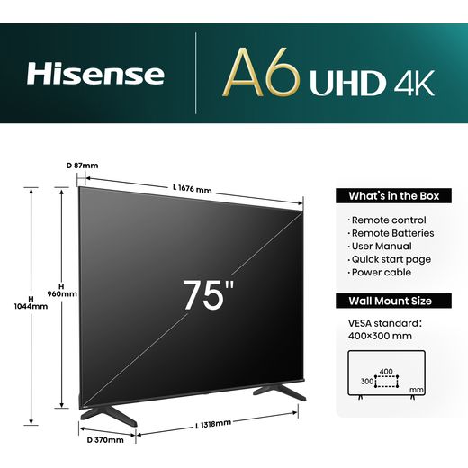 Hisense A6NTUK 75