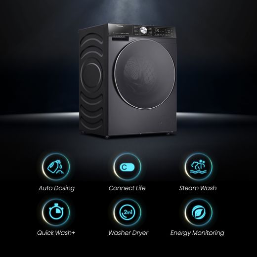 Hisense 5S Series WD5S1045BB Washer Dryer - Black