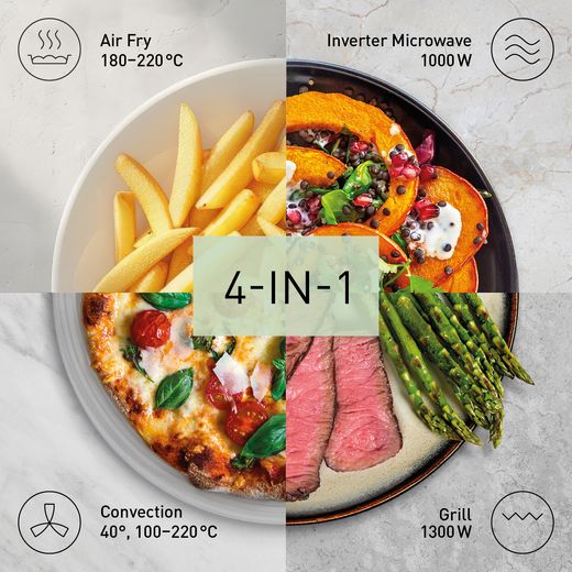 Panasonic 4-in-1 Air Fry NN-CD88QSBPQ 34 Litre Combination Microwave Oven - Stainless Steel
