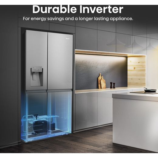 Hisense PureFlat Infinite RS818N4TIC American Fridge Freezer - Stainless Steel