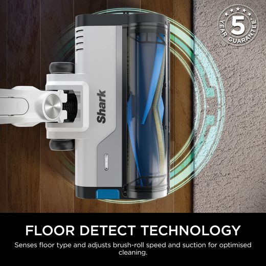 Shark PowerPro Pet with Anti Hair Wrap & Floor Detect IZ380UKT Cordless Vacuum Cleaner - Metallic White