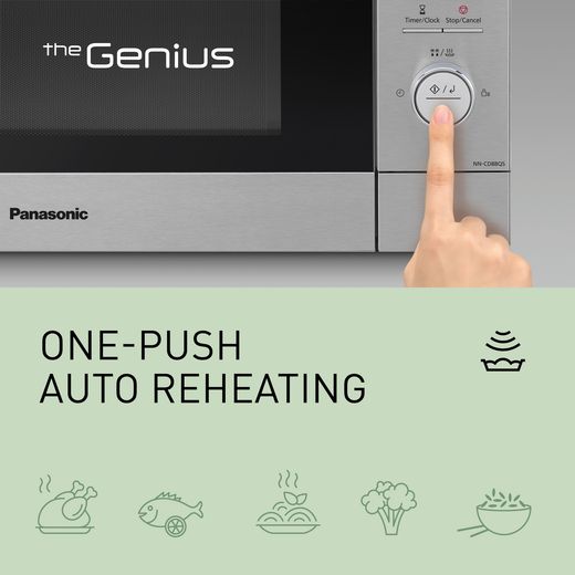 Panasonic 4-in-1 Air Fry NN-CD88QSBPQ 34 Litre Combination Microwave Oven - Stainless Steel