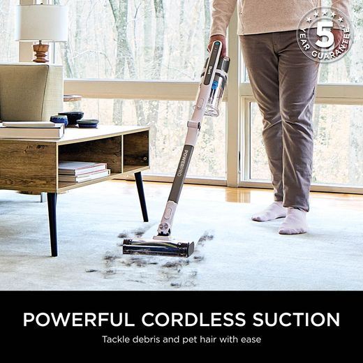 Shark PowerPro Pet with Anti Hair Wrap & Floor Detect IZ380UKT Cordless Vacuum Cleaner - Metallic White