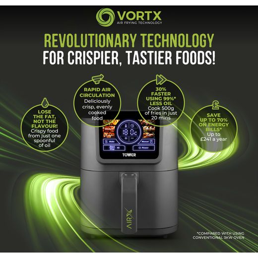 Tower AirX AI 8L T17158 Air Fryer - Black
