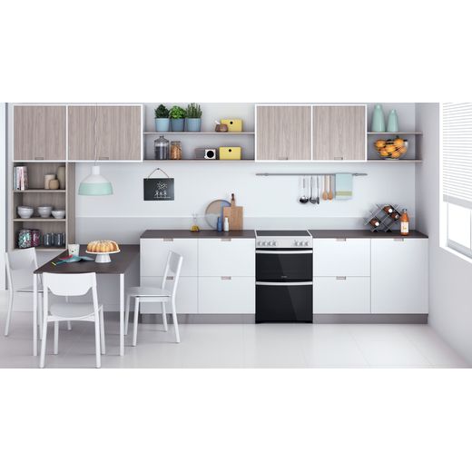 Indesit 60cm Electric Cooker with Ceramic Hob - White - A/A Rated