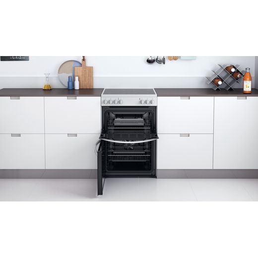 Indesit 60cm Electric Cooker with Ceramic Hob - White - A/A Rated
