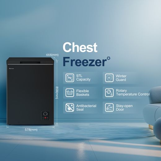 Fridgemaster MCF100EB Chest Freezer - Black