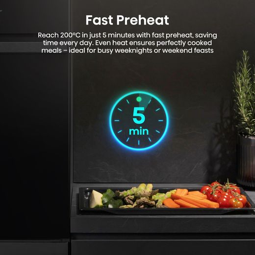 Hisense HIPK2ABP60CE Built In Single Oven & Ceramic Hob Black
