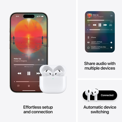 Apple AirPods 4, True Wireless Stereo (TWS), Calls/Music/Sport/Everyday, Headset, White
