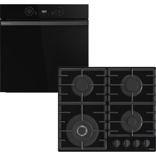 Hisense Hi2 HIPK2PBN60G1 Built In Single Oven & Gas Hob - Black