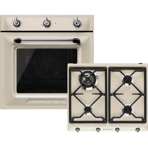 Smeg Victoria AOSF6905G Built In Single Oven & Gas Hob - Cream