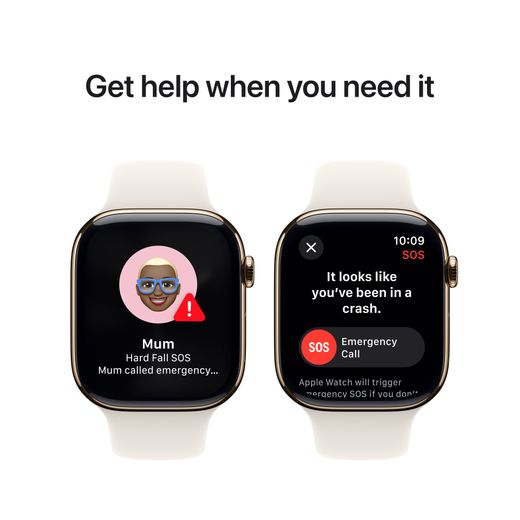 Apple Watch Series 10, 46mm, Gold Titanium Case, GPS + Cellular [2024] - Starlight Sport Band - S/M