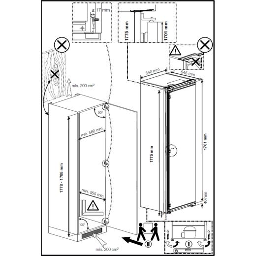 Beko BFFD4577 Built In Upright Freezer - White