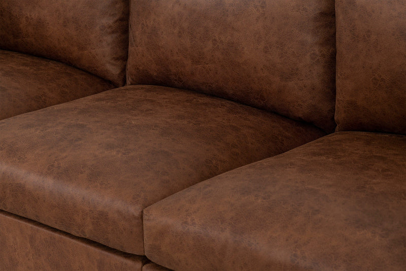 Model 06 3 Seater Sofa Faux Leather Chestnut