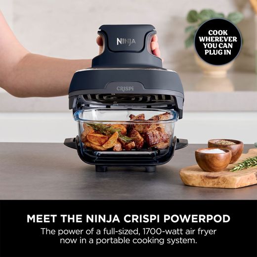 Ninja CRISPi 4-in-1 Portable Glass FN101UKGY Air Fryer - Cyber Space