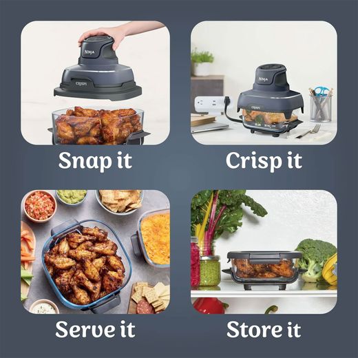 Ninja CRISPi 4-in-1 Portable Glass FN101UKGY Air Fryer - Cyber Space