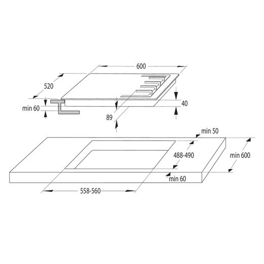 Hisense GM642XHS 60cm Gas Hob - Stainless Steel