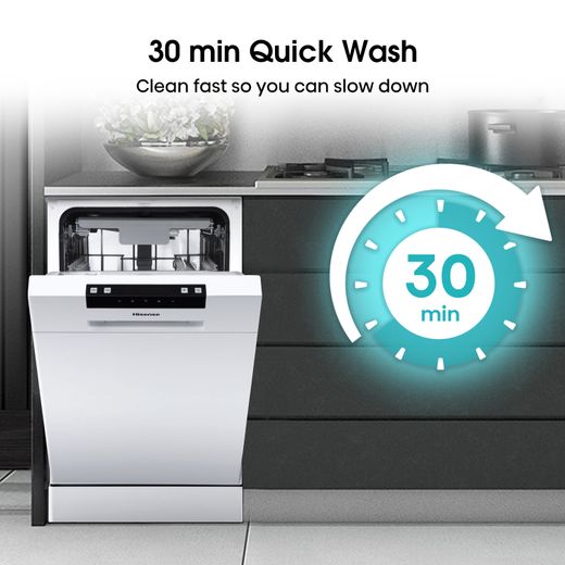 Hisense HS523E15WUK Slimline Dishwasher - White