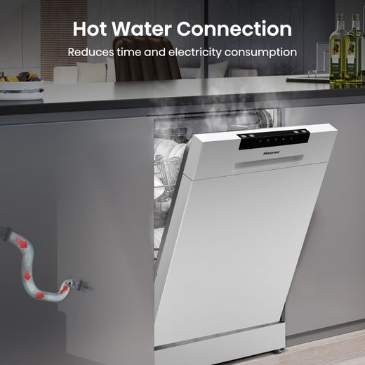 Hisense HS523E15WUK Slimline Dishwasher - White