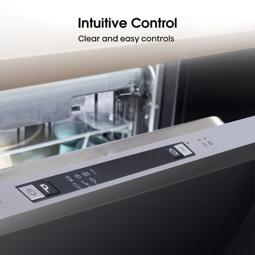 Hisense Fully Integrated Slimline Dishwasher - Silver Control Panel with Fixed Door Fixing Kit - E Rated